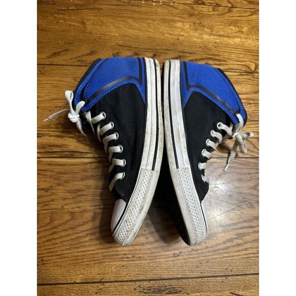 CONVERSE CANVAS MID CHUCK TAYLORS "ALL STAR" HI STREET BLACK ROYAL BLUE 10 men - Picture 4 of 7